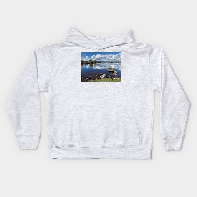 Lochan na h-Achlaise , a freshwater loch at  Black Mount in the Highlands of Scotland Kids Hoodie by goldyart